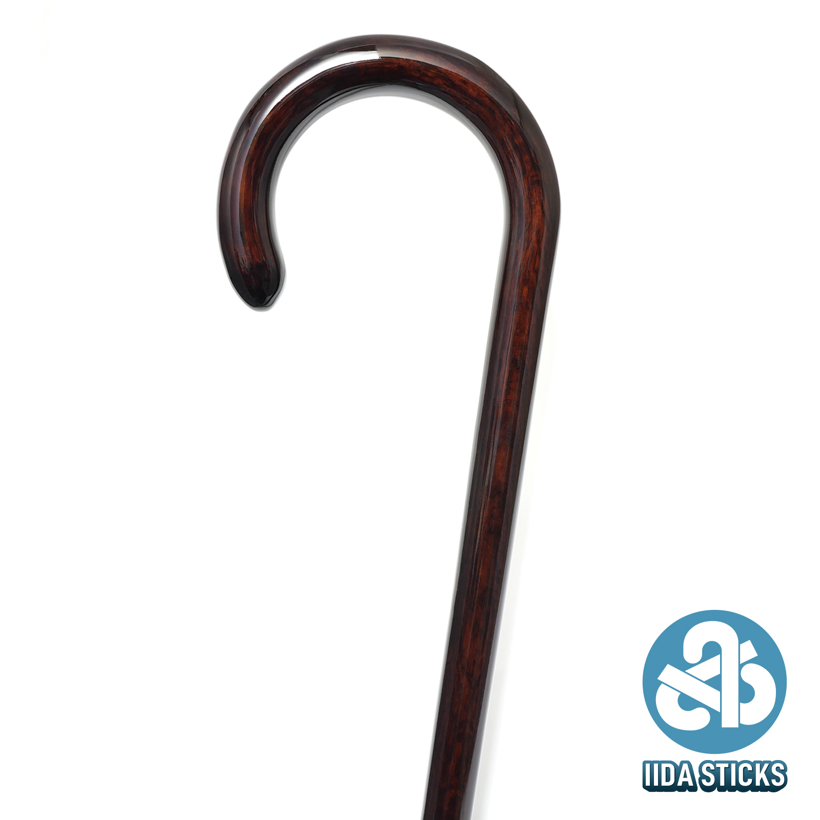 【国産木製ステッキ IIDA STICKS】 オーク大曲（IK-01）