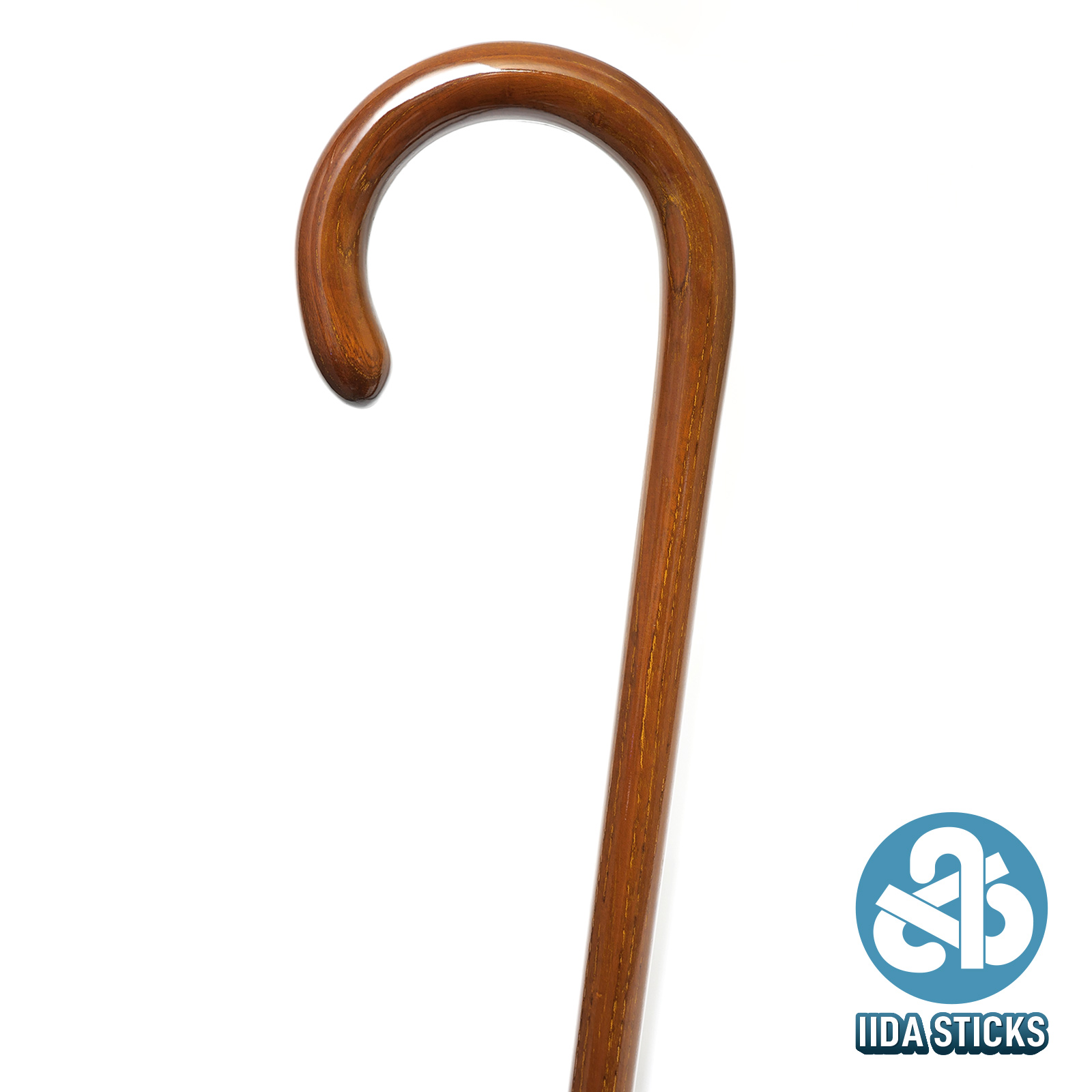 【国産木製ステッキ IIDA STICKS】 けやき大曲（IK-05）