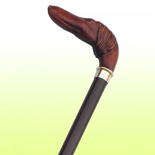 【国産高級ステッキ】 レジン犬 ステッキ No.49A